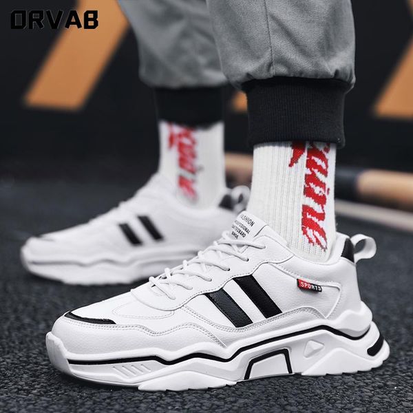 

men loafers leather 2020 fashion black white sneakers men comfortable breathable luminous glitter male casual shoes lightweight