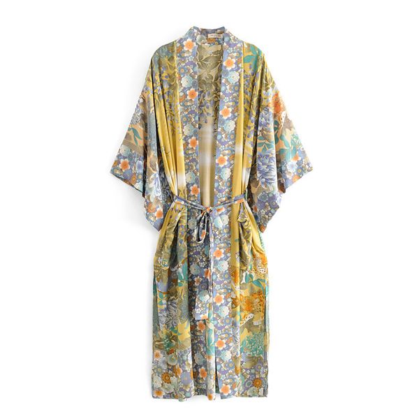

kimono new bohemian cardigan shirt ethnic flower from coffins tiger new up women lacing copy bow 2021 long neck blouse yi1r udwip