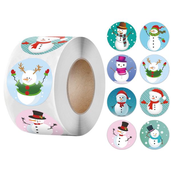 

stationery stickers christmas gift packaging 500 snowman sticker happy holidays decoration seal label