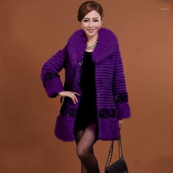 

luxury womens long fur coat fashion solid slim fit belted real fur coats female winter thick warm outerwear1, Black