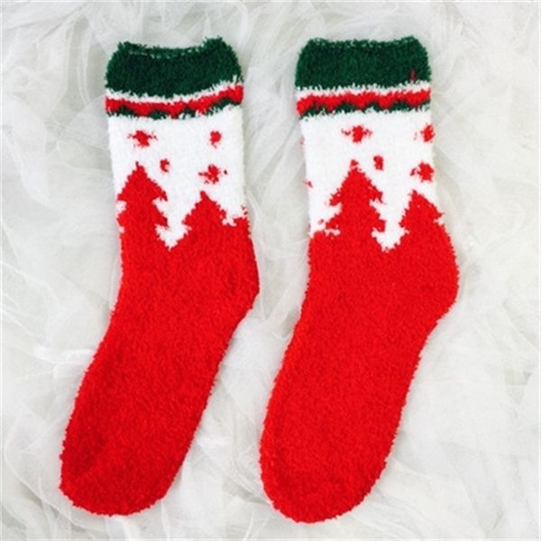 

gift women warm soft coral cashmere ankle santa claus deer socks christmas decorations 001