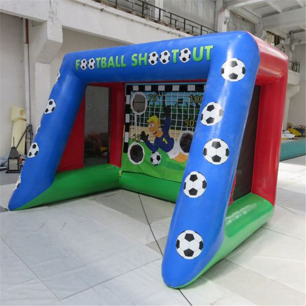 Jogos ao ar livre 3x2.5x2m PVC/Oxford Inflable Football Gate Sports Target Postagens com soprador para entretenimentos