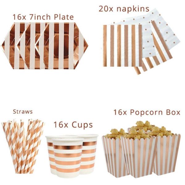 

rose gold birthday party solid color бронзировать тарелка одноразовая посуда бумага скатерть свадебные украшения партии supplies bbyrff