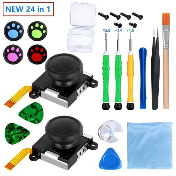 

24pcs/set left right repair grip accessories tri-wing joystick replacement home pry tools professional video games 3d for switch1