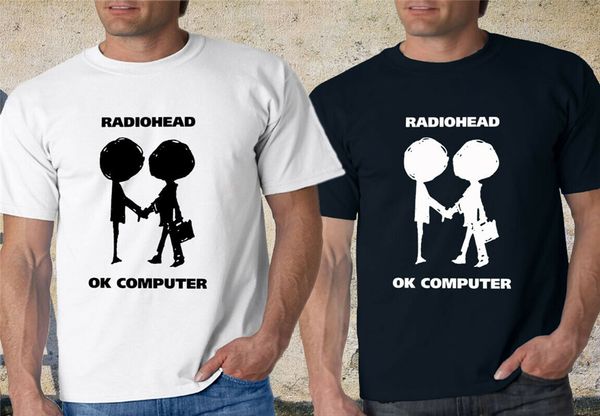 

new radio head ok computer oknotok music мужская черная белая сыпучие размер балахон дизайнеры футболка толстовка