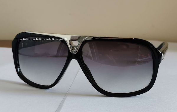 

classic evidence sunglasses shinny silver black grey grey shaded gafas de sol mens sunglasses with case box, White;black