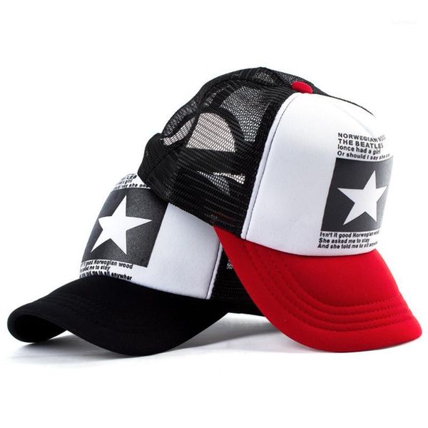 

summer trucker mesh cap for men women letter adjustable baseball cap snapback1, Blue;gray
