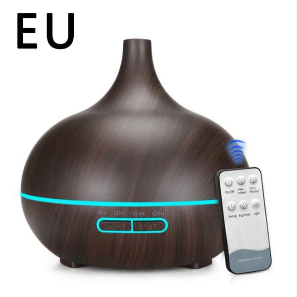 

air humidifier ultrasonic aroma essential oil diffuser 400ml aromatherapy machine full wood grain color changing 1012