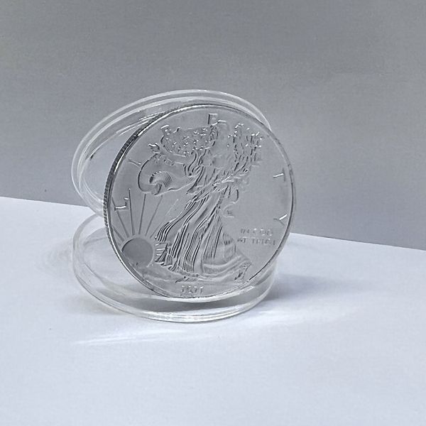 

10 pcs non magneitc 2021 om american eagle metal art 1 oz silver plated 40 mm animal decoration collectible coin