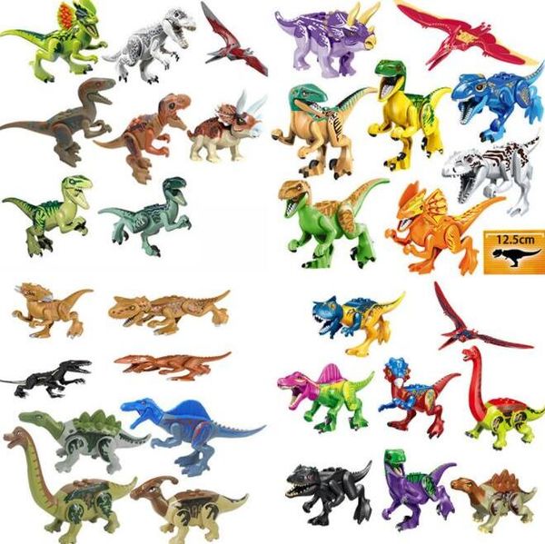 Großhandel 32 Stile zur Auswahl, Bausteine, Figuren, Modell, Dinosauriersteine, zum Zusammenbauen von Kinderziegeln, Kinderspielzeug, Weihnachtsgeschenkspielzeug