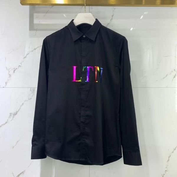 

men's dress shirts wb01117 fashion 2021 runway luxury european design party style clothing, White;black