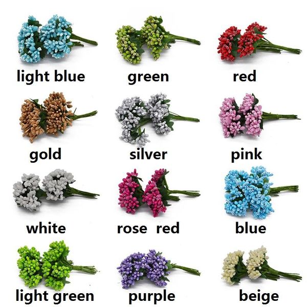 

24pcs lot mulberry stamen artificial flowers stamen diy pistils for flowers heads wedding party scrapbooking craft decoration bbyqqp