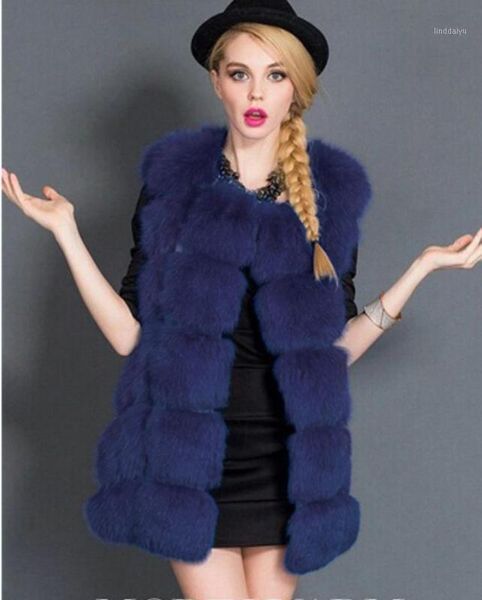 

minyue fashion faux fur coat winter 2018 women casual slim sleeveless faux fur vest winter jacket women1, Black