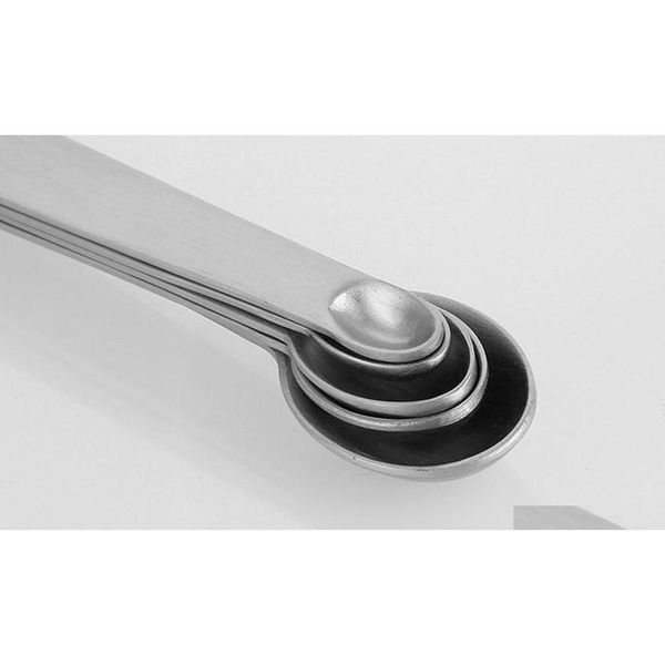 

set of 5 stainless steel round measuring spoons for measuring liquid and dry ingredients drop smidgen pinc jllffv dhsybaby