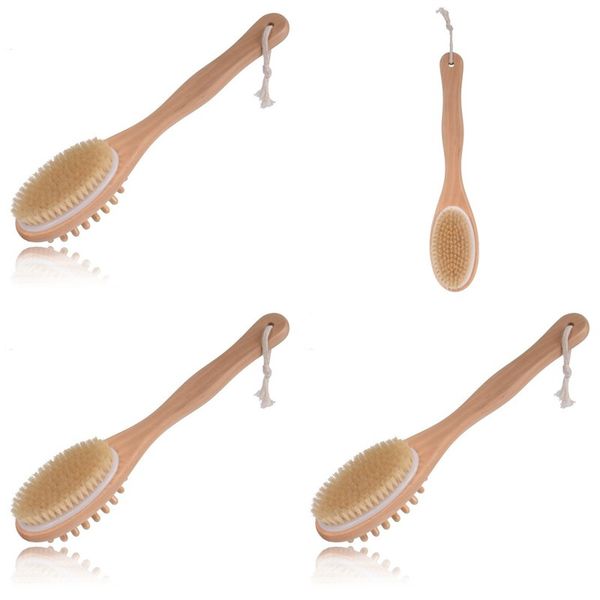 

cleansing long handle wood brushes oval head air bag massage brush pig bristles exfoliating body bathroom accessories 9 95cl b2