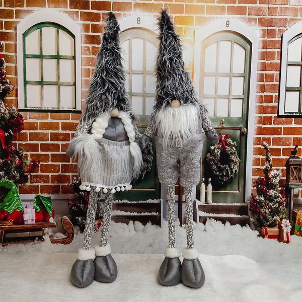 

christmas decorations plush santa claus doll gnome decor xmas figurines reindeer stretchable fireplace home standing