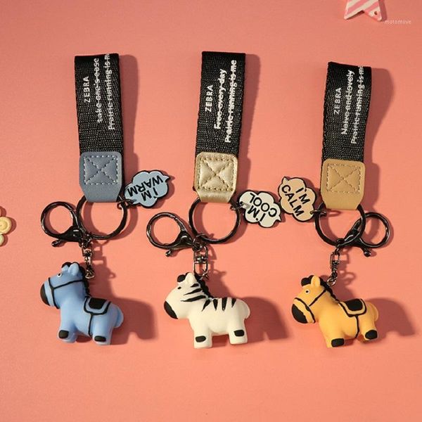 

keychains lovely pony key chain thread print wrist ring with bag pendant creative lovers prairie animal wholesale keychains1, Silver