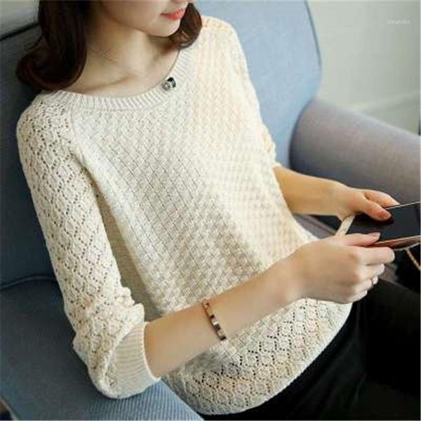 

women's sweaters 2021 spring womens sweater o neck solid casual female knitted pullovers long sleeve pink jumper tricot clothing pz1403, White;black