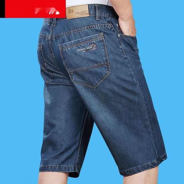 

oversized middle-aged denim shorts men's summer summer thin shorts trouserspants and trousers daddy's fattening plus oversized pan, Blue