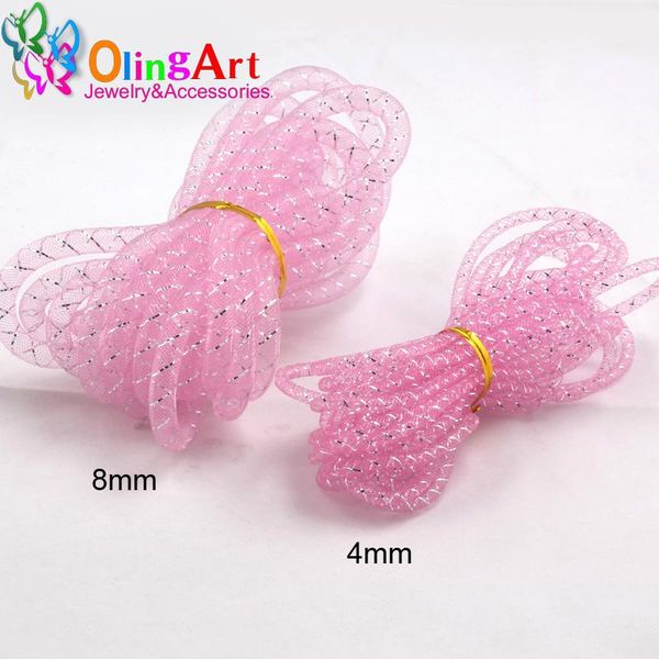 

olingart dia 4mm/8mm 10m/lot wholesale colorful mesh bracelet jewelry diy fitting with crystal stones filled necklace choker wmtgew