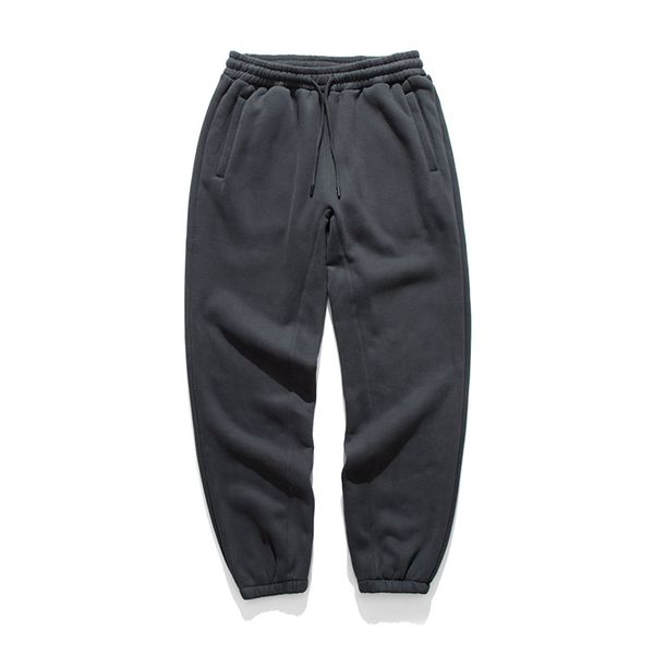 

winter fleece sweatpants hip hop loose 5colors jogger pants streetwear two-pocket styling, Black