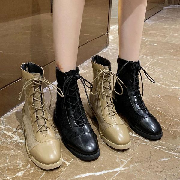 

winter boots lady rock shoes woman boots-women luxury designer lace up 2020 rubber med fashion ankle cotton fabric pu boots, Black