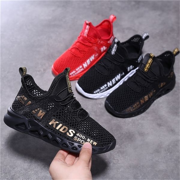 

kid running sneakers summer children sport shoes tenis infantil boy basket footwear lightweight breathable girl chaussure enfant y201028, Black