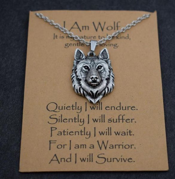 

i am wolf couple wolf necklace inspirational jewelry with meaning, Silver
