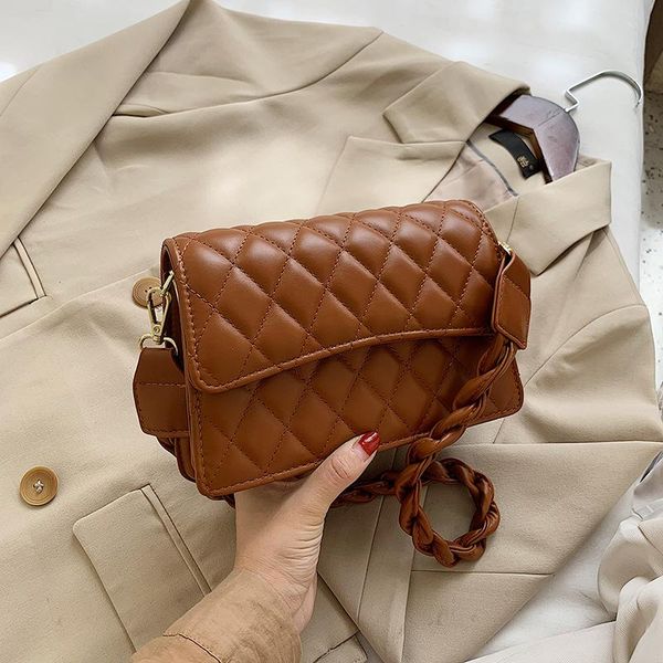 

lozenge crossbody bags for women 2020 new solid color pu leather handbag lady shoulder messenger bag with braided shoulder strap
