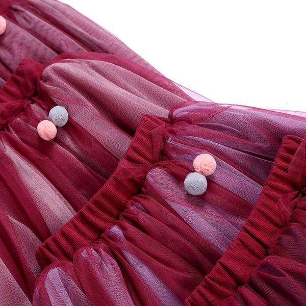 

gauze length half girls' children's short pengpeng princs skirt summer girl korean spring and autumn color contrast dance z6b3, Blue