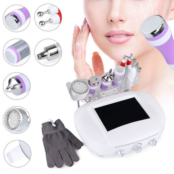 

multifunctional ultrasonic skin scrubber facial cleaning bio microcurrent facial toning device galvanic facial machine, Black;white