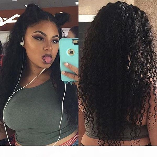 

бразильское remy волосы вьющиеся glueless полные парики шнурка человеческих волос с ребенком волос pre щипковых волосные отбеленные узлы, Black;brown