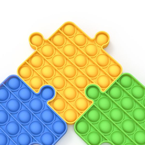 

building block push pop bubble fidget sensory toy autism special needs stress reliever multi shapes funny antistress toys 25pcs dhl g20104