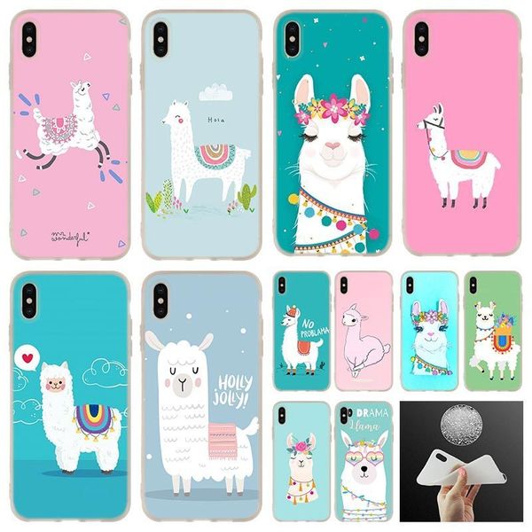 

phone cases silicone soft cover for iphone 11 pro x xs max xr 6 6s 7 8 plus 5 se 2020 12 case no prob lama llama alpacas