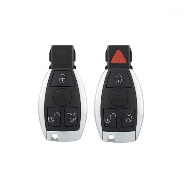 

keyless car sm art key card shell with insert uncut blade 3 3+1 button fob case cover for mer cedes 2 battery holder1
