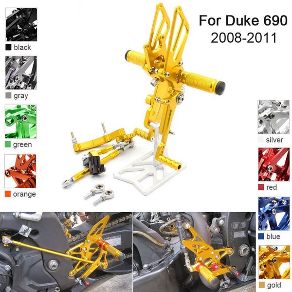 

cnc aluminum adjustable rearsets foot pegs for duke 690 duke690 2008 2009 2010 2011