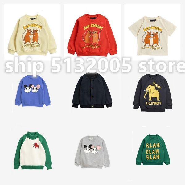 

mr spring and summer new boys and girls long-sleeved sweater children's clothing elephant print children's sweater lj200812, Black