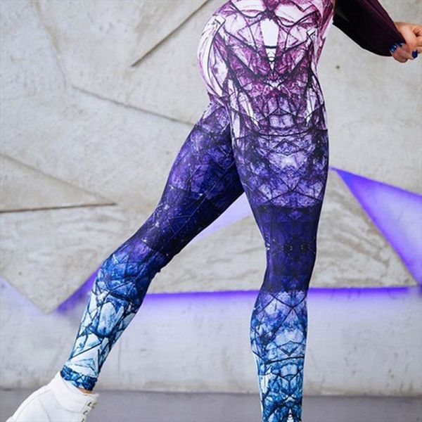 

leggings sport women fitness leggings fitness running sports slim gym legging pants diamond pattern digital printing hip liftted, Black
