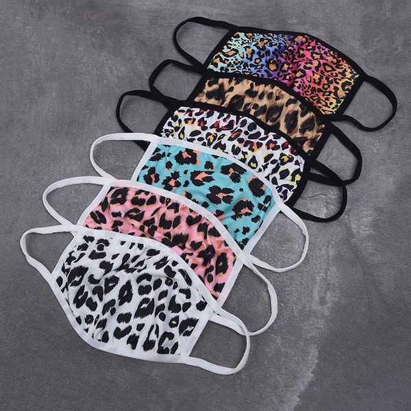 

factory2qpufashion leopard dhl designer print cycling black face masks dustproof smog-proof breathable washable mask adjustab