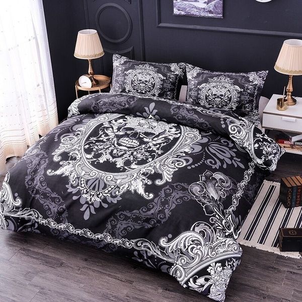 3D Halloween Skull Digital Impresso Devet Cobertura Conjuntos com Caso de Descanso Decor Decor HomeDepot Kids Bedding Punk presentes 201120