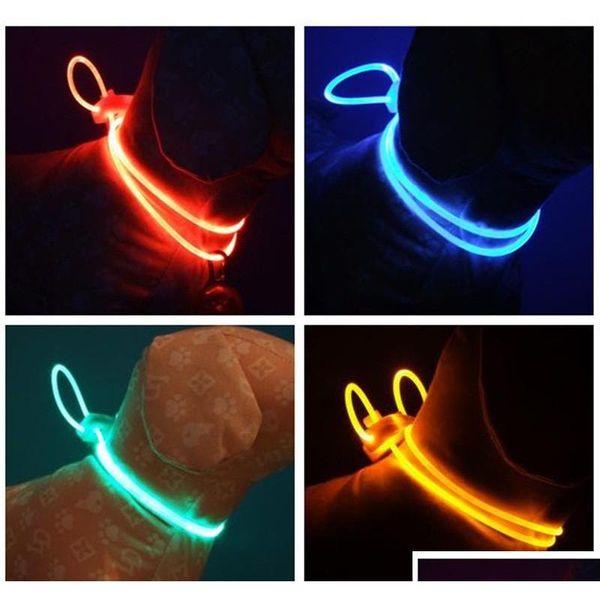 

new pattern led dog collars flash of light hanging rope pet accessories night travel safety multicolour dogs leash 2 3rz d2 gvseo