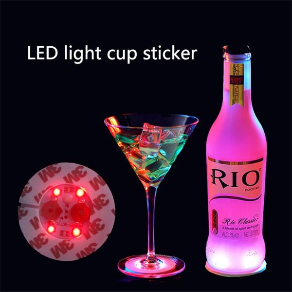 

led light cup stickers 4 lights led coasters bar holiday decoration led night light for party weeding bar