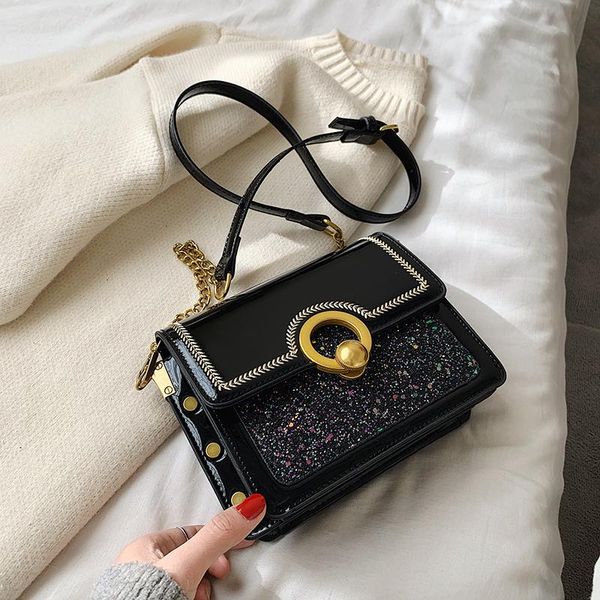

2020 new women's bag fashion casual shoulder messenger bag sequins women luxury women mobile phone