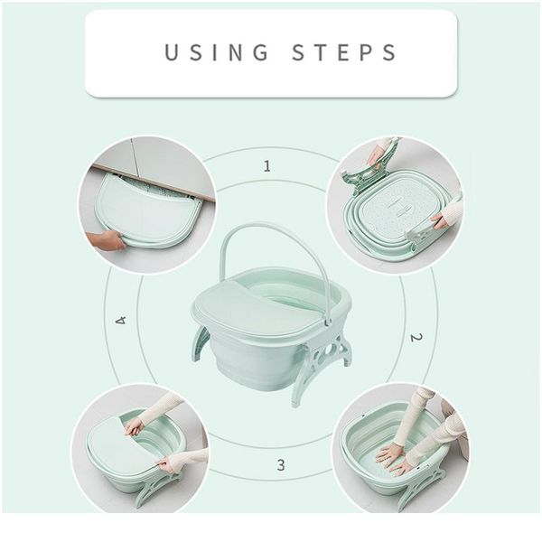 

foot soaking bucket with lid foldable footbath foaming massage bucket portable foot wash tub sauna bathtub bathroo bbytbe