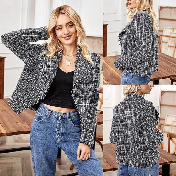 

women's short jacket autumn winter warm concise exquisite long coat long sleeve button casual ladies coat streetwear #401, Black;brown