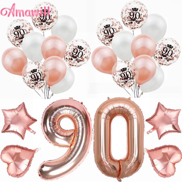 

amawill rose gold 50th birthday party decoration happy birthday cheers 50 years old party supplies air helium balloon 75d wmtfzu