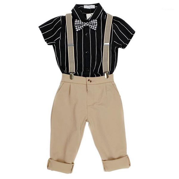 

kids boys formal shirt strap pants clothing set children school uniforms wedding birthday dress girls piano performance costume1, White
