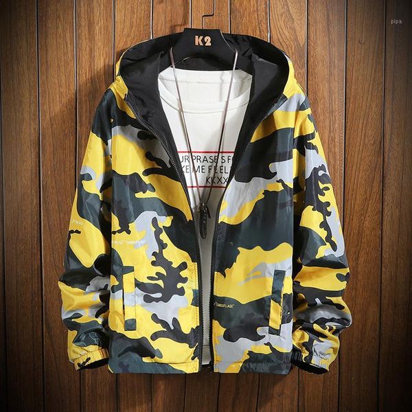 

fashion camouflage jacket 2020 spring men thin hodded jackets windbreakers men's clothing clothes plus size1, Black;brown