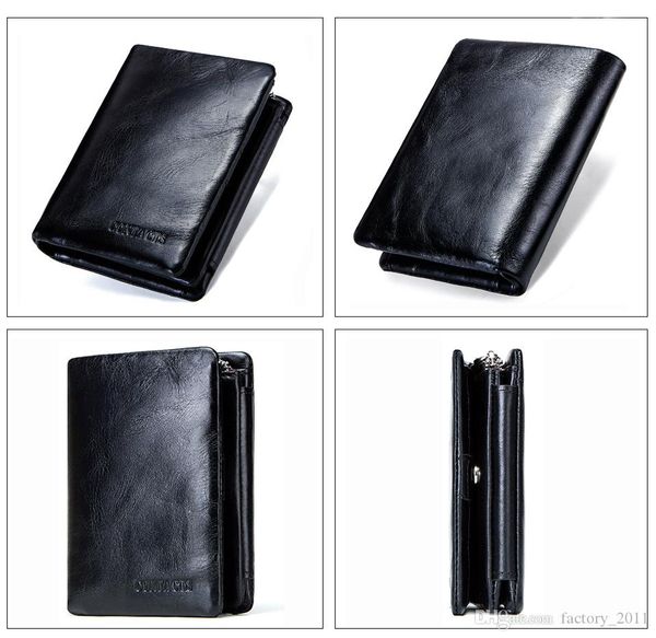 

hbp 100% genuine leather oil wax men's wallet black short wallets for men portomonee male card holder carteira masculina money, Red;black
