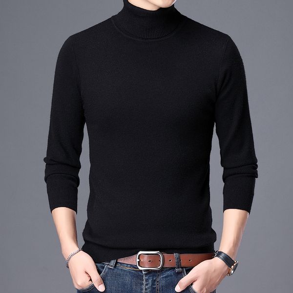 

2021 new men's upper male turtlenecks fine mesh adjustments pullovers winter long sleeve long, sweaters pullovers'tights zudc, White;black